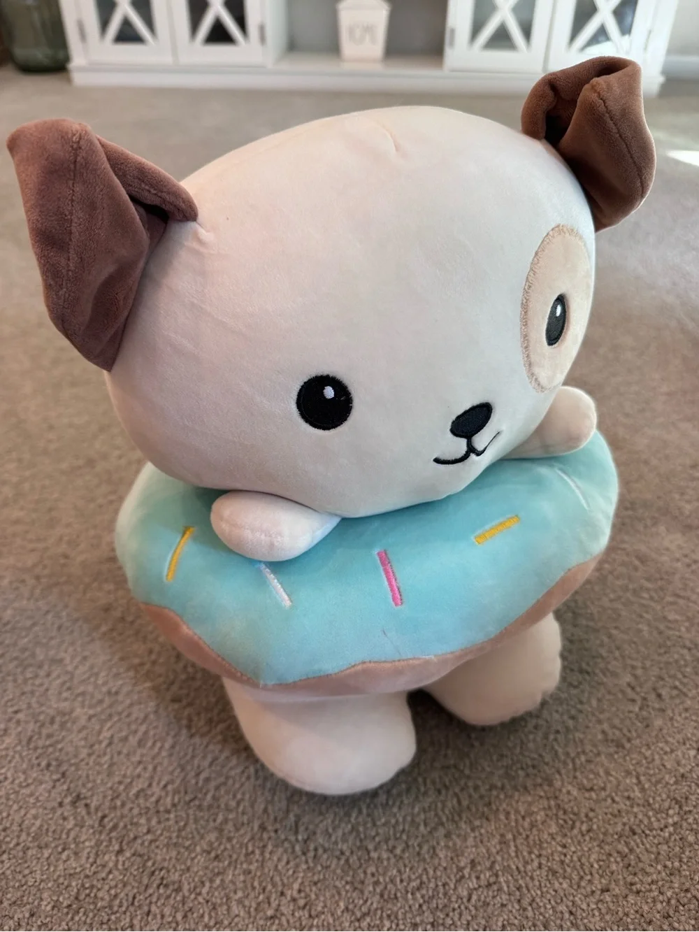 XL Smoochy Pals Ultrasoft Stuffed Animal Dog In Donut Plush 15”